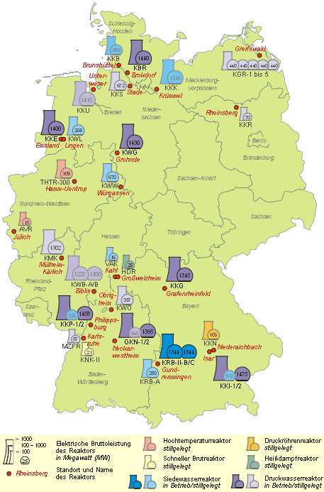 Deutschland Atomkraftwerke Karte | Landkarte